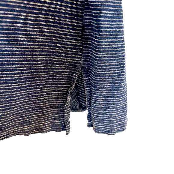 J. Jill blue striped Lagenlook hemp and organic cotton tunic top Large - Picture 7 of 12